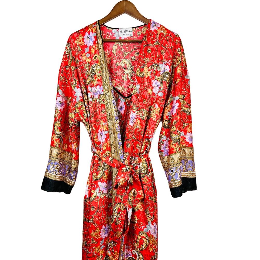 Vintage Mary McFadden Dress Gown Robe Set Pajama - M